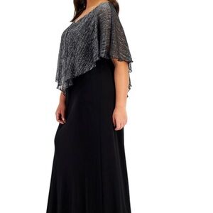 Connected Apparel Sparkling Black Maxi Gown Dress
